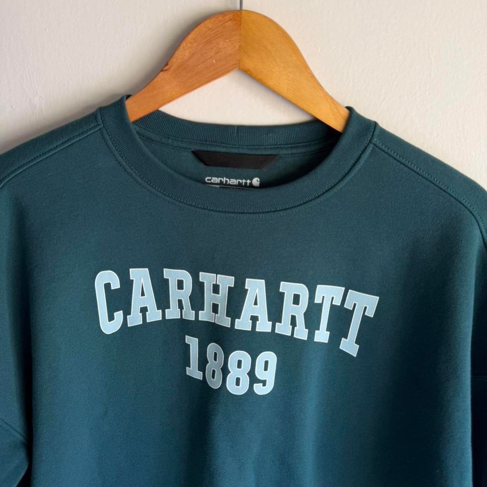 Carhartt Fall Style Green Crewneck Sweatshirt - Picture 3 of 8